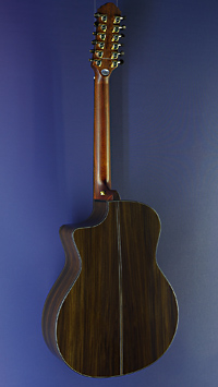 Crafter Gitarre Stage Serie, STG G-20CE 12 Pro, 12-saitige Akustikgitarre in Grand Auditorium Form, Fichte, Palisander, Cutaway, Pickup, Rückansicht