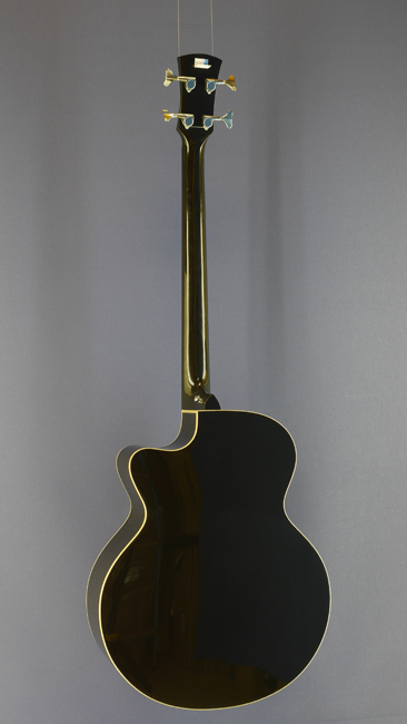 Faith Jupiter Acoustic Bass, Jumbo form, spruce, mahogany, black finish, scale 80 cm, cutaway, pickup, back view