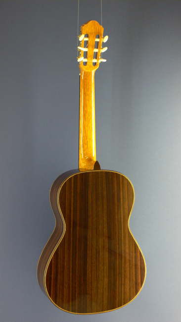 Rolf Eichinger luthier guitar cedar, rosewood, year 2007, scale 64 cm, back view