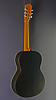 Alhambra black finished classical guitar, solid spruce or cedar top, mahogany, back side