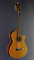 Alhambra crossover electro acoustic classical guitar, cedar, mahogany, cutaway, pickup