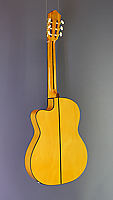 Angel Lopez, Flamencogitarre mit Tonabnehmer Fichte, Zypresse, Cutaway, Pickup, Rückseite