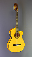Angel Lopez, Flamencogitarre mit Tonabnehmer Fichte, Zypresse, Cutaway, Pickup, halbakustisch