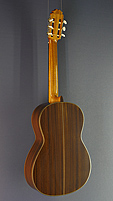 Ricardo Moreno, Model 2a/63 classical guitar spruce or cedar top, mahogany dark stained, scale 63 cm, back view