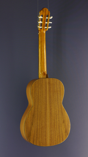 Vicente Sanchis, Model 1902, classical guitar cedar, walnut, scale 64 cm, back view