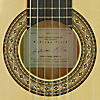 Andreas Flick, classical guitar made of spruce and walnut on pine wood, construction based od Daniel Friederich, scale 65 cm, year 2019, rosette, label
