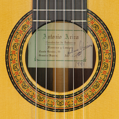 Antonio Ariza klassische Gitarre Fichte, Cocobolo, 1998, Rosette, Schild