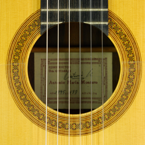 Rosette of a classical guitar built by Spanish guitar maker Antonio Marin Montero