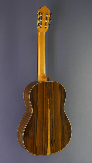 Daniele Chiesa Luthier guitar spruce, ciricote, scale 64 cm, year 2015, back view