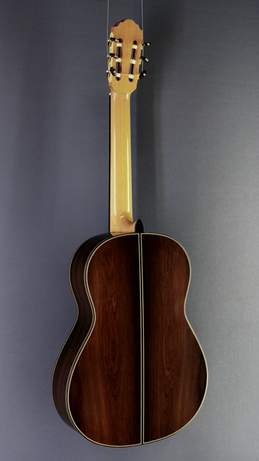 Daniele Chiesa classical guitar cedar, rosewood, 2015, back view