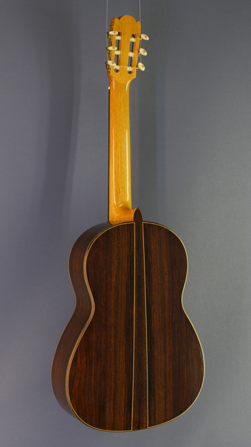 Lucas Martin luthier guitar cedar, rosewood, scale 65 cm, year 2015, back side