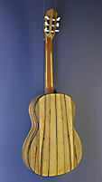 Matthias Hartig - Matteo Guitars, classical guitar made of spruce and black limba in 2019, scale 65 cm, back view