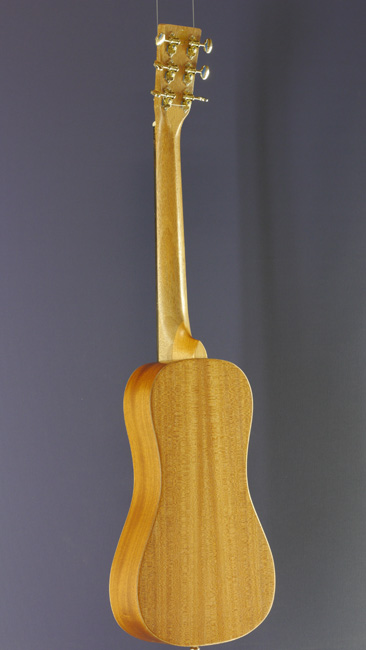 SX Travel Guitar, sitka-spruce, mahogany scale 58 cm, back view