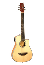 Kirkland Traveller-Gitarre mit Pickup, cutaway, natur, Mensur 59 cm