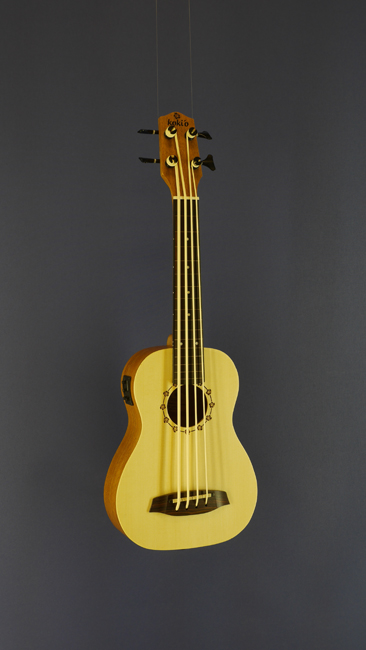Koki`o Bass-Ukulele, Fichte, Mahagoni, fretless, Pickup