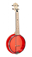 Gold Tone Konzert-Ukulele-Banjo aus Acryl,transparent rot