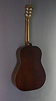 Faith Mars steel-string guitar drop shoulder Dreadnought form, cedar, mahogany, sunburst, back view