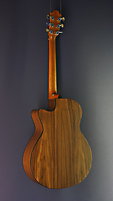 Furch Acoustic guitar in Grand Auditorium shape with solid Sitka spruce top ans solid mahogany back and sides, with cutaway and L.R. Baggs pickup, back view