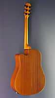 James Neligan steel-string guitar Dreadnought shape, spruce, mahogany, cutaway, pickup, back view