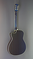 James Neligan steel-string guitar, Mini-Jumbo-Form, spruce.,mahogany, pickup and cutaway, back view