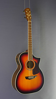 Samick SGW Westerngitarre OM Form, massive Fichtendecke und massiver Palisander Boden, Cutaway, sunburst lackiert, Pickup