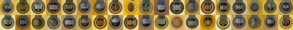 Rosettes and labels of guitar makers