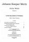 Mobile Preview: Mertz, Johann, Kaspar: Guitar Works Vol.1, Unpublished Works, Edition Simon Wynber,; Noten für Gitarre solo Inhalt