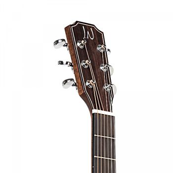 Acoustic guitar with pickup, J.N. Dovern, steel string guitar in Parlour shape, with solid mahogany top and cutaway, wide neck 45 mm, head tuning machines