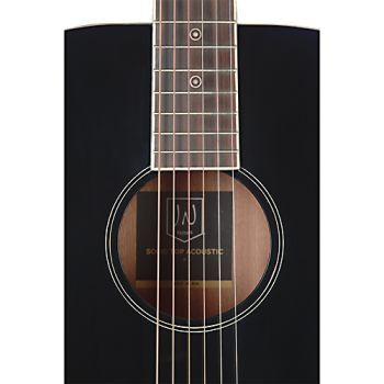 Acoustic guitar J. N. Bessie black, Stell-string Guitar with solid spruce top, label