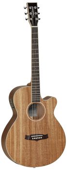 Acoustic guitar with pickup, Tanglewood TWU Union Super Folk, steel-string guitar with solid mahogany top