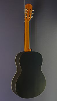 Classical Guitar Alhambra, Modell 1C Black Satin, black finished guitar, back view