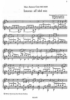 Old Italian Arias for voice and guitar, sheet music sample