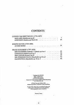 Anthology - Lieder des 19.Jahrhunderts mit Gitarrenbegleitung jener Zeit, Noten für Gesang und Gitarre, Faksimile Inhalt