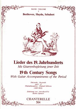 Anthology - 19th century Songs with guitar accompaniment of the period, sheet music for voice and guitar, facsimile