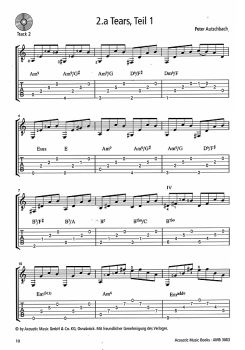 Autschbach, Peter: On Stage, 18 Fingerstyle Pieces for Guitar solo, sheet music sample