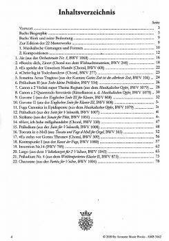 Bach, Johann Sebastian: 22 Masterworks für Gitarre solo, Noten und Tabulatur Inhalt