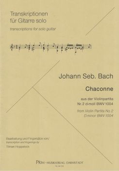 Bach, Johann Sebastian: Chaconne d-moll aus der Violinpartita BWV 1004, Bearbeiter: Tilman Hoppstock, Gitarre solo Noten