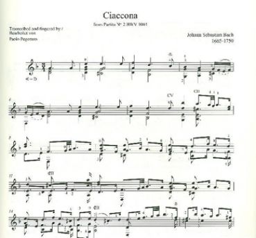 Bach, Johann Sebastian: Ciaconna BWV 1004, Noten Beispiel
