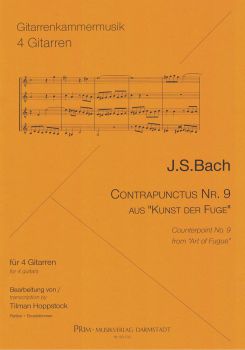 Bach, Johann Sebastian: Contrapunctus No. 9 from The Art of Fugue for guitar quartet or guitar orchestra, sheet music