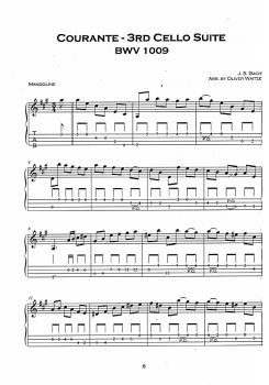Bach, Johann Sebastian: Bach for Mandolin, Mandoline solo, Noten und Tabulatur Beispiel