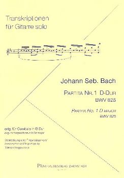 Bach, Johann Sebastian: Clavierpartita No. 1 BWV 825 D-Maj for guitar solo, sheet music