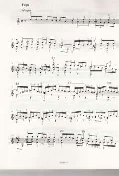 Bach, Johann Sebastian: Sonatas & Partitas BWV 1001-1006 for uitar solo notes sample