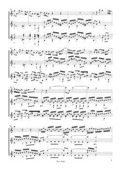 Bach, Johann Sebastian: Sonate a-moll, BWV 1020 für Violine/ Flöte und Gitarre, Noten Beispiel