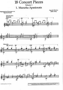 Barrios Mangore, Agustin: 18 Concert Pieces Vol. 1, Guitar solo sheet music sample