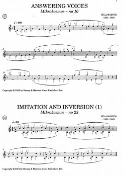 Bartok for Guitar, sheet music fo guitar solo and duet sample