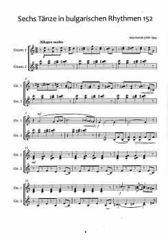Bartok for Guitar Duo - from Microcosm, sheet music sample