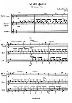 Birmelin, Stefanie: An der Quelle - At the source for a melody instrument (flute, mandolin, violin) and two guitars, sheet music sample