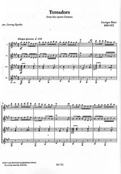 Bizet, Georges: Selections from Carmen Vol. 2 for 4 guitars, guitar quartett, sheet music sample