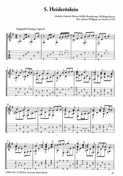 Bögershausen, Ulli: Deutsche Volkslieder für Fingerstyle Guitar, German Folksongs, sheet music sample