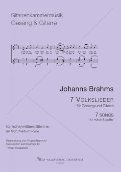 Brahms, Johannes: 7 Volkslieder für Gesang und Gitarre, Noten